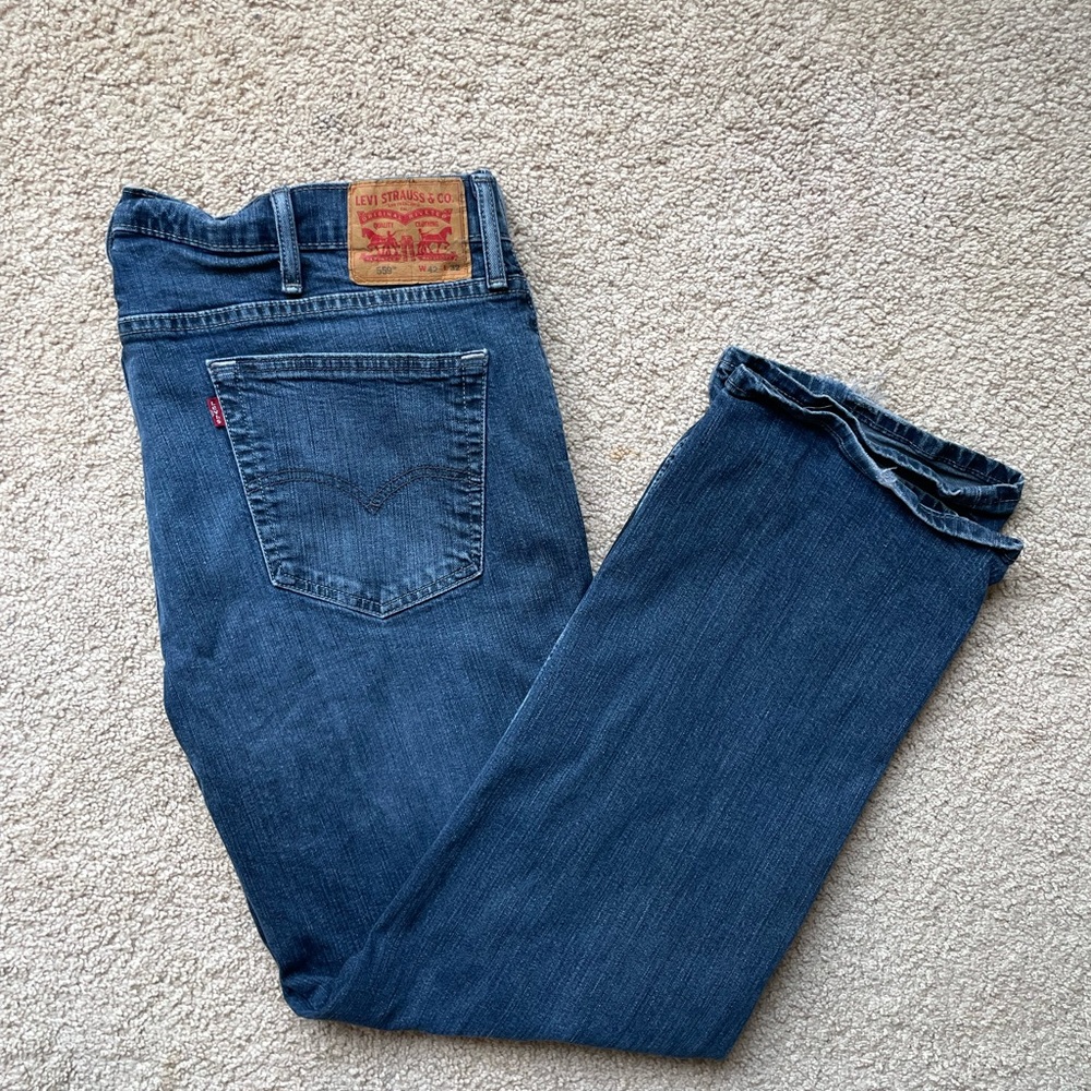 Levi’s 550 Relaxed Fit Jeans W42 L30 Distressed Blue